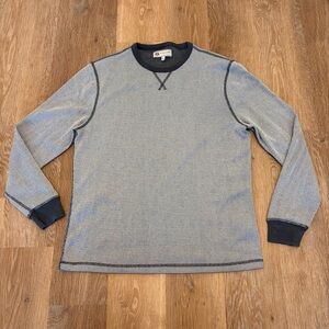 Wallace Barnes Sweater Mens Large Grey Waffle Knit Honeycomb Crew Shirt BU779